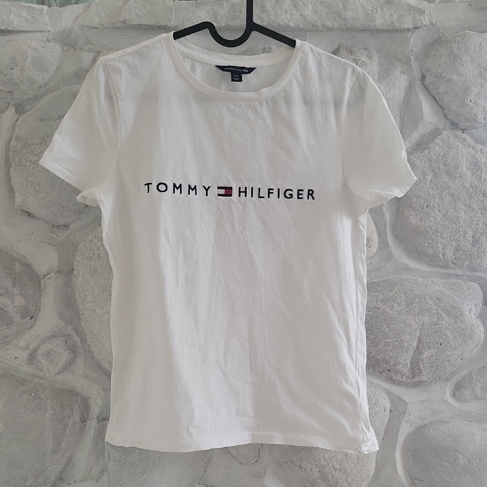 Tommy Hilfiger White Logo Tee SM